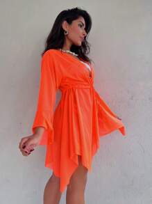 Beachwear Party Women's Fashion. Cover Up /Collection 2025/BEACH COVER UP Summer/Beach/Sunscreen/Travel - 橘色 - 查看 3