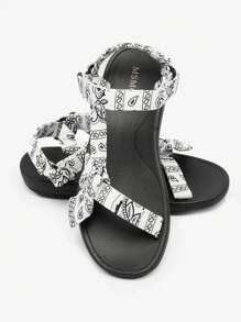 Sandalias blancas de moda elegante para mujer con lazo, sandalias de verano con estilo para mujeres - Blanco - Ver 7