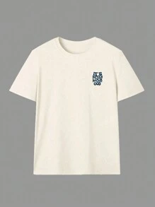 儿童/幼儿 1 件休闲 T 恤，印有“这不是运气，而是上帝”口号设计，适合女孩、青少年女孩夏季户外穿着 - 杏色 - 查看 3