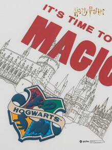 Balabala Kids Tween Boys' Long-Sleeve Sweatshirt, Casual Pattern Crew Neck Sweatshirt - Original White - View 8