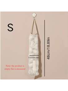 1pc Onion Ginger Garlic Storage Bag Vegetable Hanging Net Bag Wall-Mounted Shopping Bag Garbage Storage Mesh Bag - Beige - View 6