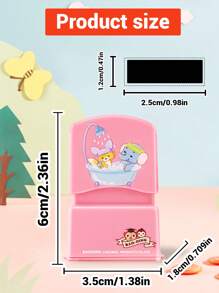 LICVIC 1/2 piezas Sello personalizado con nombre y firma para niños, sello con patrón de dibujos animados personalizado, sello con tinta automática de dibujos animados personalizado para DIY, sellos para firmar nombres, sello de nombre impermeable para ropa de niños