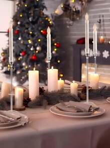 3/6/18/24/36件亚克力烛台套装,锥形烛台,适用于婚礼装饰、餐厅、情人节蜡烛装饰、锥形烛台套装、新年礼物、活动装饰 - 透明壓克力 - 查看 3