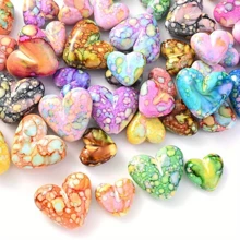 10pcs/20pcs Heart-Shaped Acrylic Beads, Loose Beads, Suitable For DIY Jewelry Making Of Bracelets, Necklaces, Earrings And Other Accessories, Beading Supplies (Random Color) - Random Color - View 7