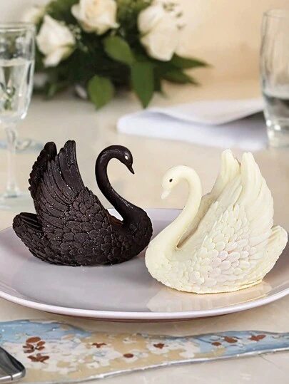 3D 天鹅形硅胶模具，适用于情人节和圣诞节、DIY 蜡烛、肥皂、蜡、芳香疗法工艺品、家居装饰 - 聚合物粘土、法式爱情、模具 - 非常适合家居装饰、壁炉、房间、客厅、中心装饰、办公室、复活节、情人节、生日礼物