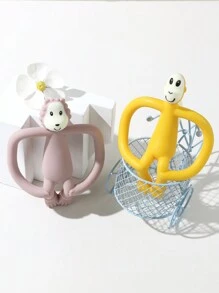 1 件婴儿硅胶牙胶玩具婴儿磨牙棒可爱跳舞猴子牙胶可洗可咬牙胶玩具礼物