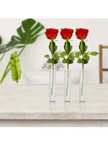 100-Piece Reusable Plastic Floral StemWater Tubes With Silicone Caps, Transparent Floral Vials For Flower Arrangements And Plant Preservation Gifts Birthday Graduation Home Decor Vase Room Decor Flower Vase Glass Vase