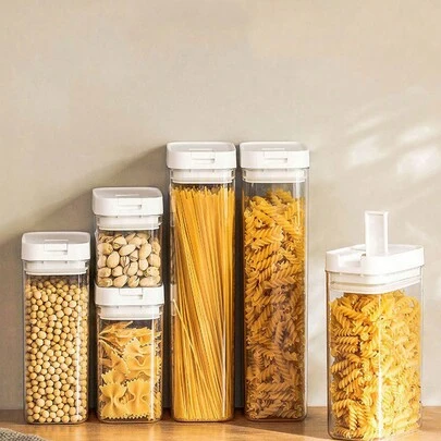 1 件/2 件食品密封罐厨房谷物储物罐零食坚果储物盒冰箱保鲜塑料罐单层折叠购物袋铝箔午餐袋手提袋，厨房储物盒，橱柜盒，食品储物盒，香料盒，糖盒，咖啡盒，家居装饰，送给朋友的礼物，冰箱储物盒。