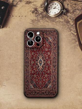 1pc Precision Perforated Edged Red Blanket Printed Thick Anti-Fall Phone Case Compatible With Iphone 16/16 Pro/16 Plus/16 Pro Max, IPhone 15 Pro Max, IPhone 13 - P14, P13 Soft Case, P12, XS XR 7 8 P 7 8 GES2, A50 A12 A32 A52 A72 A51 A21S A13 A14 S22 Ultra S23 A33 A53 S20 FE, 11 Youth 12 Pro 12 12X Note 11 9A 9C Poco X3 NFC Redmi 10 9 Note 9 12C Note 11 Pro 10C Note 8 Pro Waterproof Shockproof Scratch Resistant