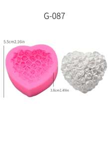 1 件心形和玫瑰形硅胶模具，适用于 DIY 蜡烛、肥皂、香薰石、石膏装饰制作