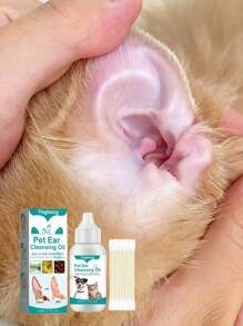 1 Box 30ml Pet Ear Cleaning Liquid, Cat & Dog Ear Wash, Ear Canal Cleaner, Deodorizer With Cleaning Swabs - View 1