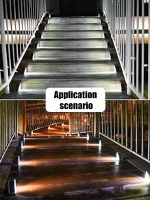 2/6PCS Outdoor Solar Triangle Light, Solar Staircase Light, Solar Landscape Light, 10/13LED IP65 Waterproof Light. Suitable For Courtyard, Villa, Balcony, Garden, Stairs, Streets And Other Outdoor Decorative Atmosphere Lighting., Solar Lights Outdoor