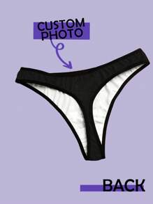 1 pieza Tanga personalizado para el Día de San Valentín para mujer, calzoncillo personalizado, tanga personalizado, ropa interior personalizada con cara, tanga personalizado con cara, ropa interior con cara personalizada, regalo de San Valentín, regalo de aniversario simple, divertido, personalizado, único, personalizado, regalo ideal para él, regalo ideal para ella, novio, novia, familia, amigos