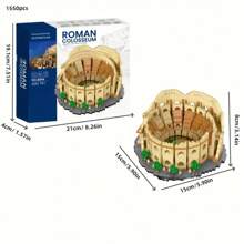 1550pcs Ancient Roman Architecture Building Blocks Set - Explore World Wonders, Perfect Collector's Item And Holiday Gift - Colour Box - View 13