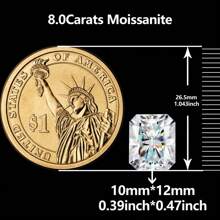 Piedra de Moissanita suelta de corte radiante, color blanco D, VVS1, con certificado GRA, para fabricación de joyas