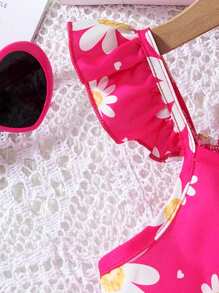 Young Girl Casual Floral Print Sleeveless A-Line Cami Dress For Everyday, Home & Outdoor Summer Wear - Multicolor - View 3