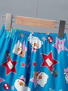 3 件套小男孩星星和熊印花短袖 T 恤、短裤和长裤，适合 4-12 岁男孩和女孩的休闲轻便服装，春夏 - 彩色 - 查看 8