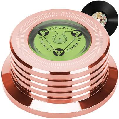 SHIXIONG 50Hz Estabilizador de Discos de Vinilo, con Nivelación de Burbujas, Medición de Velocidad, Aleación de Aluminio de 280g, Mantiene el Equilibrio rotacional y Mejora la Calidad del Sonido