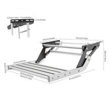 YUNRUX Single Step Manual Step Entry Step Motorhome Caravan RV Folding Pedal - A - View 2