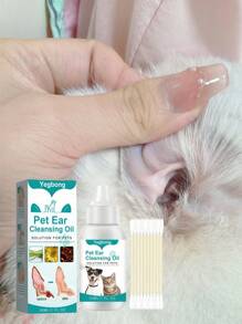1 Box 30ml Pet Ear Cleaning Liquid, Cat & Dog Ear Wash, Ear Canal Cleaner, Deodorizer With Cleaning Swabs - View 2