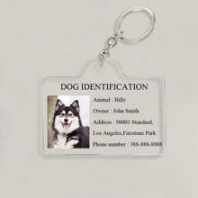 Gepersonaliseerde acryl huisdier-ID-tag - Gepersonaliseerde naam en foto, lichtgewicht, met contactgegevens - Ideaal cadeau voor hondenliefhebbers, uniek huisdiercadeau, hondenaccessoire