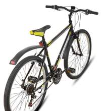 HILAND Bamcbase Sprague 24/26 Inch Adult Mountain Bike For Men And Women, 21-Speed Adult Hardtail MTB With Dual V-Brakes & High-Carbon Steel Frame (White/Black) - 黑色 - 查看 6
