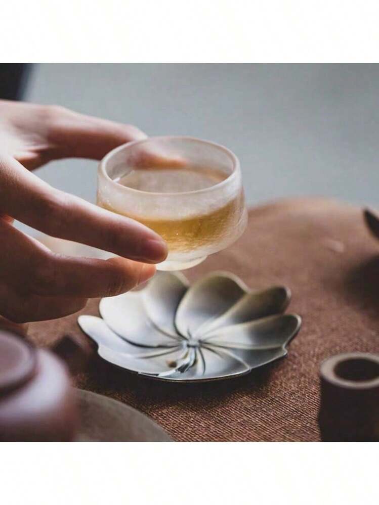 1pc Brass Cup Mat, Suitable For Gongfu Tea Ceremony, Tea Cup Holder, Heat-Resistant Metal Tea Set Accessory - Multicolor - View 10