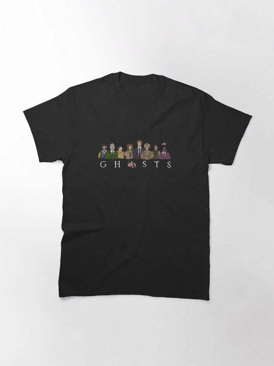 Bbc Ghosts T Shirt Essential T-Shirt, Women's T-Shirt, 220g Pure Cotton, Casual Crew Neck, Great For Day Trips, Social Events, Or Outdoor Fun. - Black - View 1