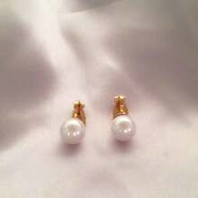 2pcs/Set Faux Pearl Clip-On Earrings, Versatile
