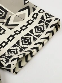 1pc Men's Geometric Print Patchwork Short Sleeve Casual Shirt, Button Down, Boyfriend Style, Suitable For Beach, Travel, Daily Wear, Turn-Down Collar