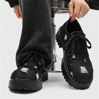 2025年新款秋冬男士低帮靴，复古工作鞋，厚底，百搭皮鞋