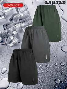 Herren lässige weite Shorts 3-teiliges Set für den Sommer - Grau - Übersicht 2