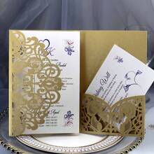 10 pièces/set Cartes d'invitation de mariage personnalisées avec cartes de réponse RSVP. Convient pour les décorations de mariage, anniversaire, baptême