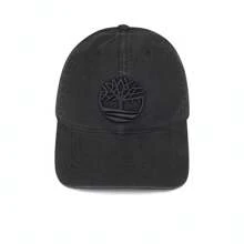 Timberland Gorra de lona para hombre 2024 con logotipo bordado de árbol, visera curva A1E9M-001 - Negro - Ver 1