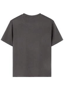 Tween Girls Verão Nova Coração & Borboleta Solta Gola Redonda Ombro Caído T-Shirt, Adequado Para Meninas