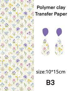 Boho Style Flower Clay Transfer Paper Flower Marble Transfer For Polymer Clay, Magic Transfer Paper For Polymer Clay Jewelry Earring Making Stickers