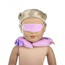 18 英寸美国女孩娃娃配件：眼罩和 U 形枕头 - 紫色 - 查看 2