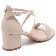 Casual Fashion Solid Color Versatile Open Toe Chunky Heel Women Sandals