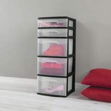 Sterilite 5-Drawer Tower, Black, Multi-Purpose Organizer, New Year Storage Upgrade - 黑色 - 查看 3