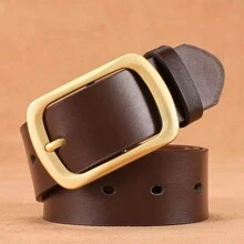 1条男士简约英伦复古PU皮休闲腰带，适合休闲、商务、男友、丈夫、父亲等男士日常穿着，时尚百搭，适合青少年、户外、度假、运动、旅行、街头、波西米亚风、复古秋季、万圣节等秋冬季配饰，也适合青少年、青年、男士，休闲、户外、运动、度假、毕业礼物、生日礼物、日常穿着。