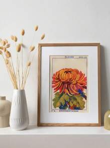 1pc Retro Chrysanthemum Poster, Decorative Arts, Retro Printing, Colorful Murals, Mural Printing, Decoration, Retro Poster, Retro Poster, Frameless - Nhiều màu - Xem 3