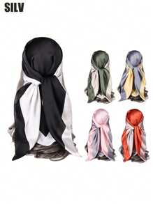1pc Women's Classic And Versatile Scarf, Can Be Wear As Headscarf, Face Towel, Hair Wrap, Shawl, Fashion Accessories Bandana,Hair Band,Head Band Ideal For Dressing Up Your Look - Black and White - View 11