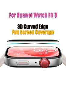 2 件装水凝胶膜全曲面屏幕保护膜兼容 Watch FIT 3 配件 9D 屏幕保护膜适用于 Watch FIT 3 无玻璃 - 黑色 - 查看 5