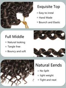 Passion Twist Hair 18/24/30/36 Inch, 4 Packs Water Wave Crochet Hair, Long Bohemian Curly Braiding Hair For Passion Twist Crochet Hair, Crochet Locs, Spring Twist Crochet Braids Hair Extensions - Black Brown - View 2