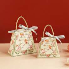 10pcs European Style Floral Elegant Candy Box, New Design Festive Candy Bag, High-End Wedding Engagement Candy Gift Box, Christmas, Mother's Day, Birthday Gifts, Wedding Supplies, Party Favor Boxes, Wedding Decor