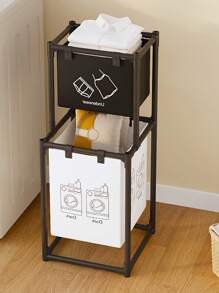 1 件单层/双层脏衣服篮收纳架，浴室储物整理架 - 彩色 - 查看 4