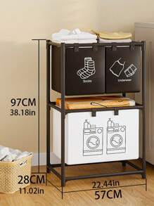 1 件单层/双层脏衣服篮收纳架，浴室储物整理架 - 彩色 - 查看 9