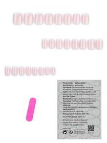 24片装中号方形粉色法式极简果冻美甲贴纸套装，为您的美甲增添浪漫气息。套装包含1张美甲贴纸和1个迷你指甲锉，适合日常办公佩戴。果冻胶随机发货。美甲护理产品。美甲用品。 - 粉色 - 查看 2