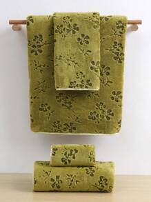 1/3pcs Coral Fleece Soft Embossed Solid Color Bath Towel Or Hand Towel, Polyester Absorbent Quick Dry, Home Bathroom, Multiple Sizes Available Shower Towels For Beaty Salon, Hotel Sports,Home Essentials, Towel, Skin Care Bath Towel Sheet