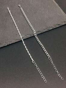 2pcs Punk Exaggerated Stainless Steel Twisted Rope Bracelet, Suitable For Men's Daily Wear - Bracelet - View 6